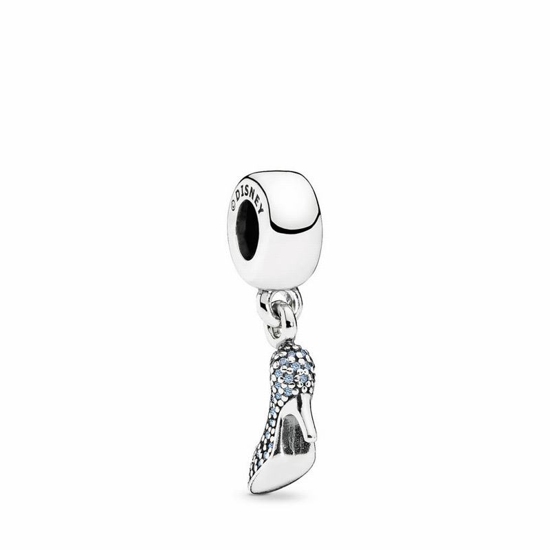 Pandora Disney Cinderella Sparkling Slipper Dangle Charm Ireland - Sterling Silver/Cubic Zirconia -